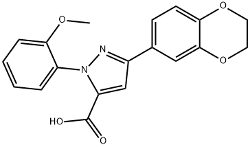 3-(2,3-DIHYDROBENZO[B][1,4]DIOXIN-7-YL)-1-(2-METHOXYPHENYL)-1H-PYRAZOLE-5-CARBOXYLIC ACID Struktur
