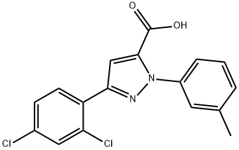 3-(2,4-DICHLOROPHENYL)-1-M-TOLYL-1H-PYRAZOLE-5-CARBOXYLIC ACID Struktur