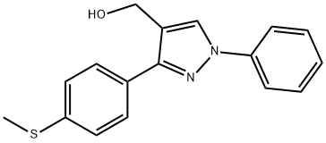 (3-(4-(METHYLTHIO)PHENYL)-1-PHENYL-1H-PYRAZOL-4-YL)METHANOL 化学構造式