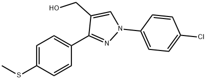 (1-(4-CHLOROPHENYL)-3-(4-(METHYLTHIO)PHENYL)-1H-PYRAZOL-4-YL)METHANOL 结构式