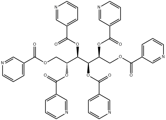 D-グルシトールヘキサニコチナート 化学構造式