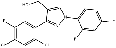 (3-(2,4-DICHLORO-5-FLUOROPHENYL)-1-(2,4-DIFLUOROPHENYL)-1H-PYRAZOL-4-YL)METHANOL 化学構造式