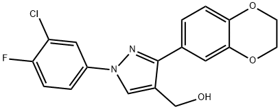 (1-(3-CHLORO-4-FLUOROPHENYL)-3-(2,3-DIHYDROBENZO[B][1,4]DIOXIN-7-YL)-1H-PYRAZOL-4-YL)METHANOL Structure