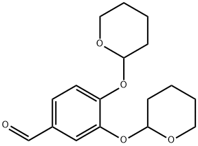 3,4-ジ(テトラヒドロピラン-2-オキシ)ベンズアルデヒド (MAJOR) 化学構造式