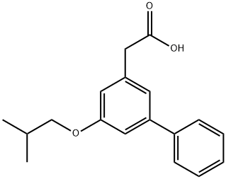 5-[(2-メチルプロピル)オキシ]-1,1'-ビフェニル-3-酢酸 化学構造式
