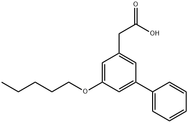 5-(ペンチルオキシ)-1,1'-ビフェニル-3-酢酸 化学構造式