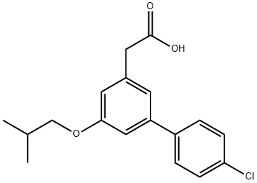 4'-クロロ-5-[(2-メチルプロピル)オキシ]-1,1'-ビフェニル-3-酢酸 化学構造式