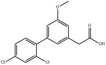 2',4'-ジクロロ-5-メトキシ-1,1'-ビフェニル-3-酢酸 化学構造式