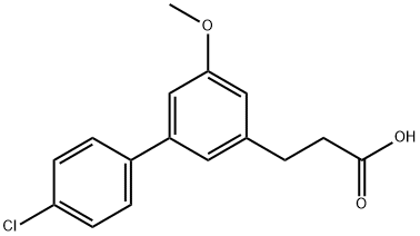 4'-クロロ-5-メトキシ-1,1'-ビフェニル-3-プロピオン酸 化学構造式