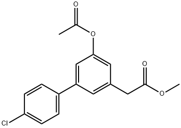 5-(Acetyloxy)-4'-chloro-(1,1'-biphenyl)-3-acetic acid methyl ester 结构式