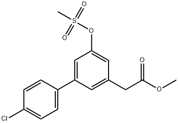 4'-クロロ-5-[(メチルスルホニル)オキシ]-1,1'-ビフェニル-3-酢酸メチル 化学構造式