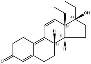 (8S,13S,14S,17S)-13,17-diethyl-17-hydroxy-1,2,6,7,8,14,15,16-octahydrocyclopenta[a]phenanthren-3-one 结构式