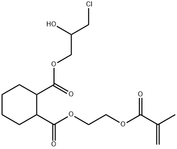 1,2-Cyclohexanedicarboxylic acid 1-(3-chloro-2-hydroxypropyl)2-[2-(methacryloyloxy)ethyl] ester 结构式
