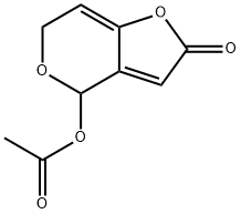 酢酸2,6-ジヒドロ-2-オキソ-4H-フロ[3,2-c]ピラン-4-イル 化学構造式