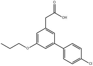 4'-クロロ-5-プロポキシ-1,1'-ビフェニル-3-酢酸 化学構造式