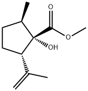 Cyclopentanecarboxylic acid, 1-hydroxy-2-methyl-5-(1-methylethenyl)-, methyl ester, (1S,2R,5S)- (9CI) 化学構造式