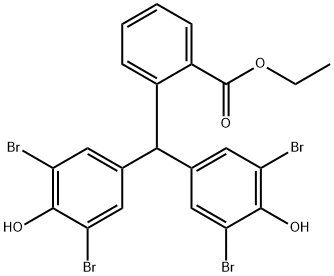 2-[ビス(3,5-ジブロモ-4-ヒドロキシフェニル)メチル]安息香酸エチル 化学構造式