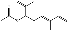 (5E)-2,6-ジメチル-1,5,7-オクタトリエン-3-オールアセタート 化学構造式