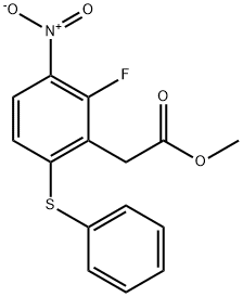 METHYL 2-(6-FLUORO-3-NITRO-2-(PHENYLTHIO)PHENYL)ACETATE Structure