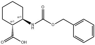 反式-2-(苄氧羰基氨基)环己烷甲酸 结构式