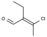 (E)-3-氯-2-乙基-2-丁烯醛,61958-17-6,结构式