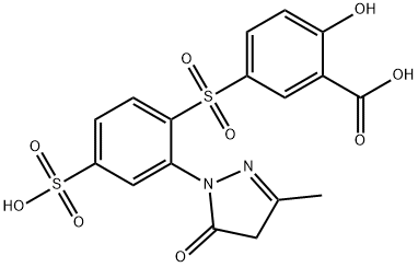 5-[[2-(4,5-二氢-3-甲基-5-氧代-1H-吡唑-1-基)-4-磺基苯基]磺酰基]水杨酸 结构式