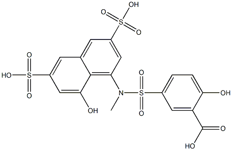 N-methyl-N-(3-carboxy-4-hydroxyphenylsulfonyl)-1-amino-8-hydroxy-3,6-naphthalenedisulfonic acid Structure