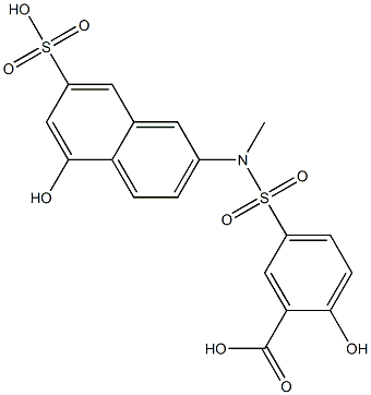 6-(3-carboxy-4-hydroxyphenylsulfonamido)-N-methyl-1-naphthol-3-sulfonic acid,6201-92-9,结构式