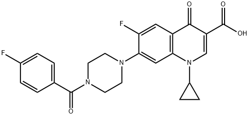 3-Quinolinecarboxylic acid, 1-cyclopropyl-6-fluoro-7-[4-(4-fluorobenzoyl)-1-piperazinyl]-1,4-dihydro-4-oxo- Structure