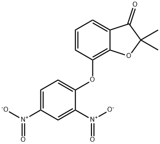 7-(2,4-ジニトロフェノキシ)-2,2-ジメチル-3(2H)-ベンゾフラノン 化学構造式