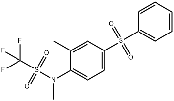 Trifluoro-N-methyl-N-[2-methyl-4-(phenylsulfonyl)phenyl]methanesulfonamide Struktur