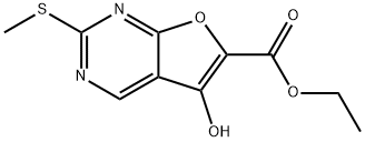 5-Hydroxy-2-methylsulfanyl-furo[2,3-d]pyrimidine-6-carboxylic acid ethyl ester Structure