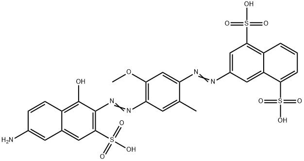 3-[2-Methyl-4-(1-hydroxy-3-sulfo-6-amino-2-naphtylazo)-5-methoxyphenylazo]-1,5-naphthalenedisulfonic acid 结构式