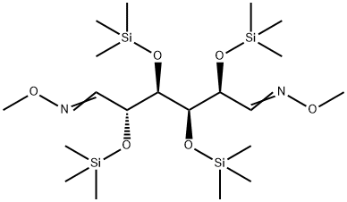2-O,3-O,4-O,5-O-Tetrakis(trimethylsilyl)-D-gluco-hexodialdose bis(O-methyl oxime), 62108-39-8, 结构式