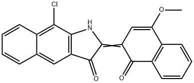 9-Chloro-2-(4-methoxy-1-oxonaphthalen-2(1H)-ylidene)-1H-benz[f]indol-3(2H)-one Structure