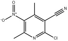 2-氯-4,6-二甲基-5-硝基氰吡啶 结构式