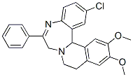 7,9,10,14b-Tetrahydro-2-chloro-12,13-dimethoxy-6-phenylisoquino[2,1-d][1,4]benzodiazepine Struktur