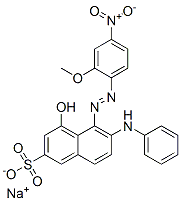 4-ヒドロキシ-5-[(2-メトキシ-4-ニトロフェニル)アゾ]-6-(フェニルアミノ)-2-ナフタレンスルホン酸ナトリウム 化学構造式