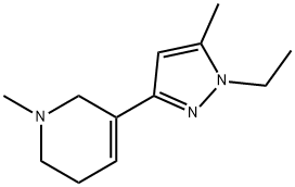 Pyridine, 3-(1-ethyl-5-methyl-1H-pyrazol-3-yl)-1,2,5,6-tetrahydro-1-methyl- (9CI) Structure