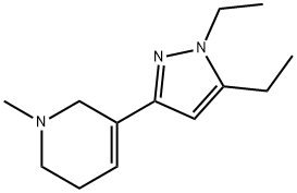 Pyridine, 3-(1,5-diethyl-1H-pyrazol-3-yl)-1,2,5,6-tetrahydro-1-methyl- (9CI) Structure