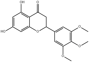 5,7-ジヒドロキシ-3',4',5'-トリメトキシフラバノン 化学構造式
