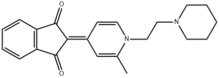 2-[[1,4-Dihydro-2-methyl-1-(2-piperidinoethyl)pyridin]-4-ylidene]indane-1,3-dione 结构式