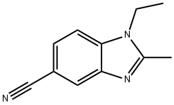 1-乙基-2-甲基-5-氰基苯并咪唑, 62306-08-5, 结构式