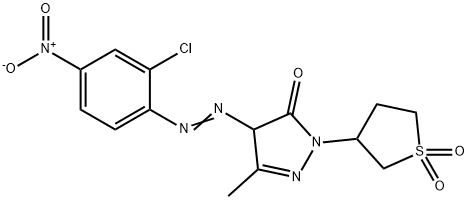 4-[(2-chloro-4-nitrophenyl)azo]-2,4-dihydro-5-methyl-2-(tetrahydro-3-thienyl)-3H-pyrazol-3-one S,S-dioxide,62308-14-9,结构式