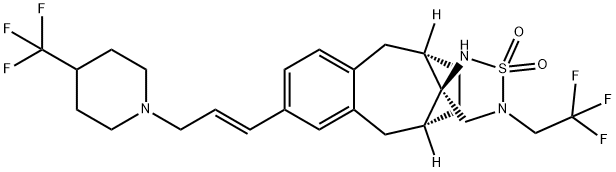 (3'R,6S,9R)-5,6,7,8,9,10-Hexahydro-5'-(2,2,2-trifluoroethyl)-2-[(1E)-3-[4-(trifluoromethyl)-1-piperidinyl]-1-propen-1-yl]spiro[6,9-methanobenzocyclooctene-11,3'-[1,2,5]thiadiazolidine] 1',1'-dioxide|(3'R,6S,9R)-5,6,7,8,9,10-六氢-5'-(2,2,2-三氟乙基)-2-[(1E)-3-[4-(三氟甲基)-1-哌啶基]-1-丙烯-1-基]螺[6,9-亚甲基苯并环辛烯E-11,3'-[1,2,5]噻二唑烷] 1',1'-二氧化物