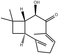 (1R,2R,4E,9S)-2-Hydroxy-4,11,11-trimethyl-8-methylenebicyclo[7.2.0]undec-4-en-3-one Struktur