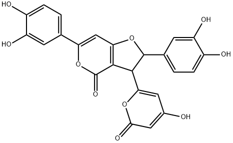 2,6-Bis(3,4-dihydroxyphenyl)-2,3-dihydro-3-(4-hydroxy-2-oxo-2H-pyran-6-yl)-4H-furo[3,2-c]pyran-4-one|