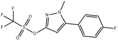 5-(4-氟苯基)-1-甲基-1H-吡唑-3-三氟甲基磺酸盐, 623577-34-4, 结构式