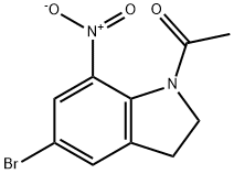 1-アセチル-5-ブロモ-7-ニトロインドリン 化学構造式