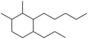 1,2-Dimethyl-3-pentyl-4-propylcyclohexane,62376-17-4,结构式